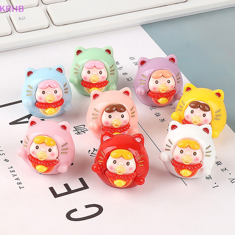 Mèo May Mắn Bằng Nhựa Resin Dễ Thương Dùng Trang Trí Bảng Điều Khiển Xe Hơi Mới