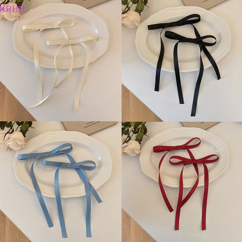 1 Cặp Kẹp Tóc Nơ Dài Thời Trang Dành Cho Nữ Mới