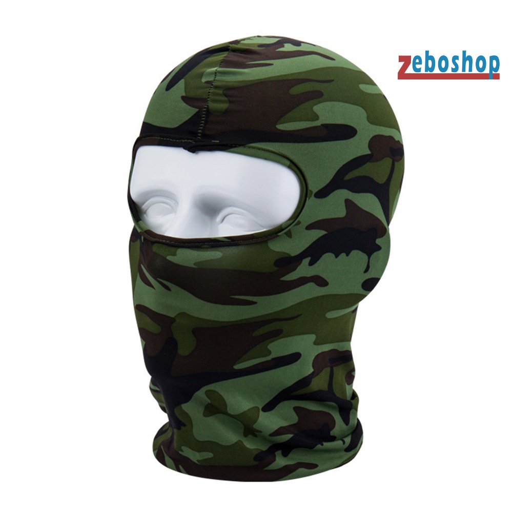 Zeboshop Mũ Che Mặt Chống Nắng / Gió Thoáng Khí Họa Tiết Rằn Ri Unisex