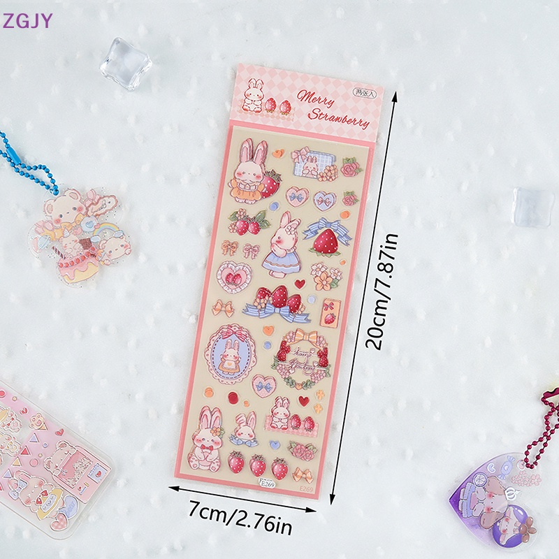 Set 2 Tấm Sticker Họa Tiết Hoạt Hình Lấp Lánh Chống Thấm Nước Trang Trí Sổ Tay Mới