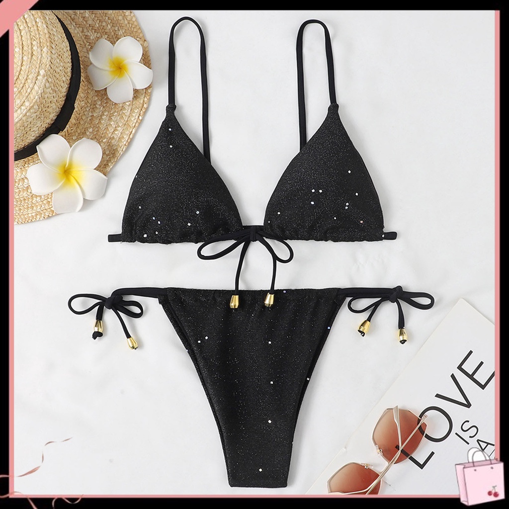 Bộ Đồ Bơi Bikini Hai Dây Có Đệm Nâng Ngực Quyến Rũ Cho Nữ