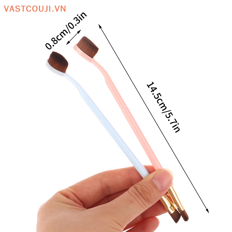 1 Cọ Trang Điểm Hai Đầu VASTJI Kèm Mút Đánh Phấn Và Cọ Lông Mày