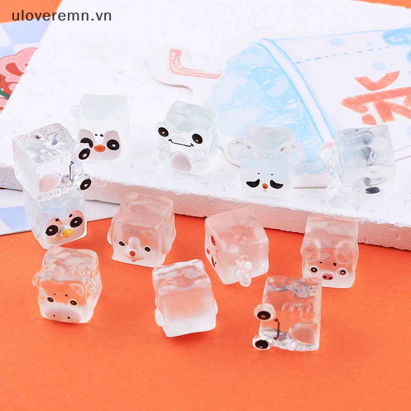 Uloveremn Set 5 Mô Hình Búp Bê Hoạt Hình Mini Bằng Nhựa Resin Phát Quang Đáng Yêu