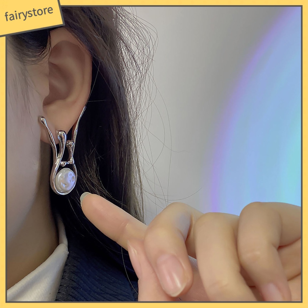 1 Cặp Bông Tai Ngọc Trai Giả Hình Dạng Độc Đáo Thời Trang