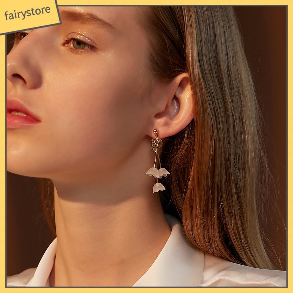 1 Đôi Bông Tai Tua Rua Hình Hoa Pha Lê Không Gây Dị Ứng Handmade Thời Trang Cho Nữ