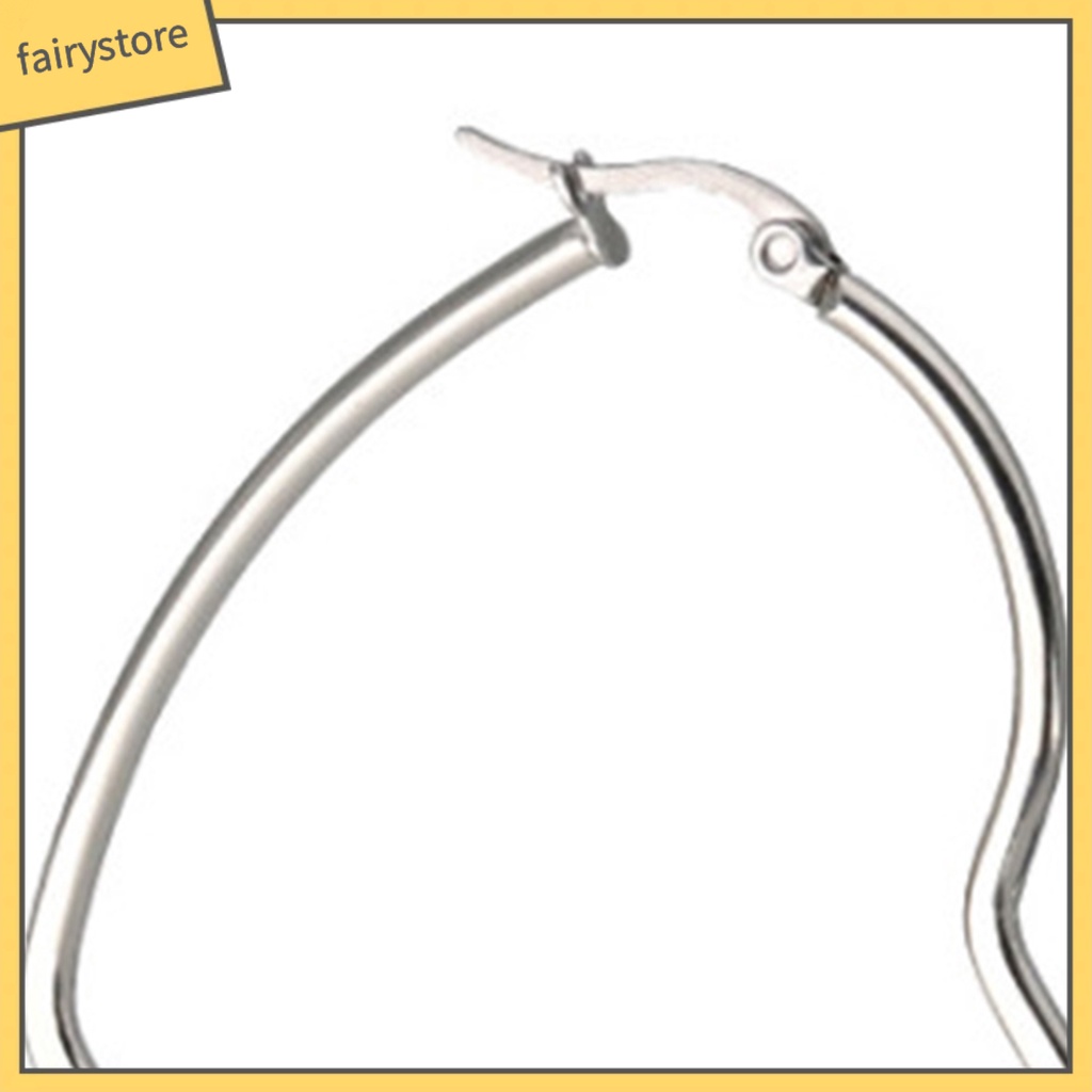 1 Đôi Bông Tai Tròn Màu Trơn Không Dễ Phai Thời Trang Dành Cho Nữ