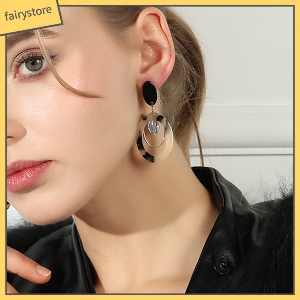 1 Đôi Bông Tai Hình Báo Đốm Lớn Nhiều Lớp Thời Trang Dành Cho Nữ