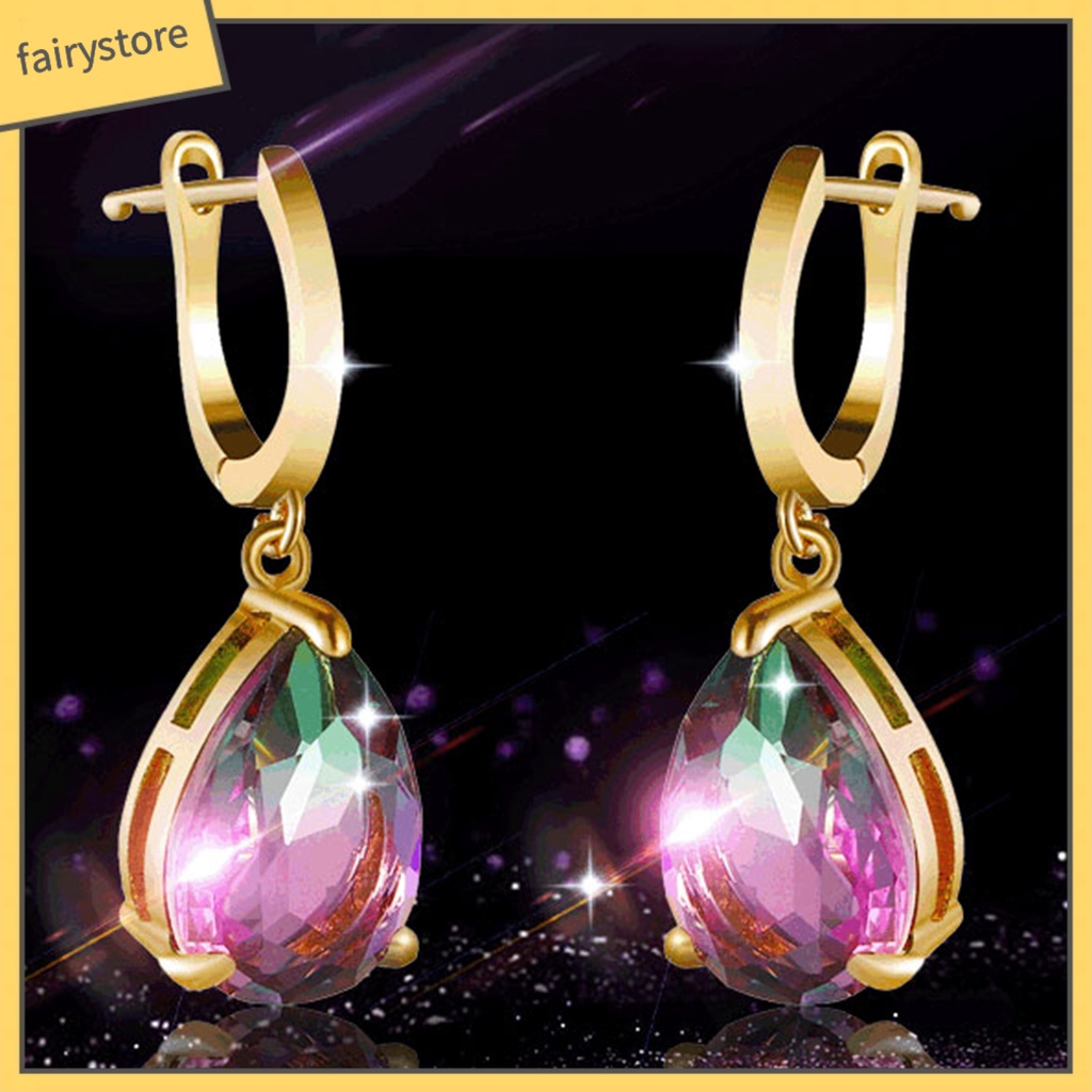 Bông Tai Hình Giọt Nước Đính Đá Thời Trang Dành Cho Nữ