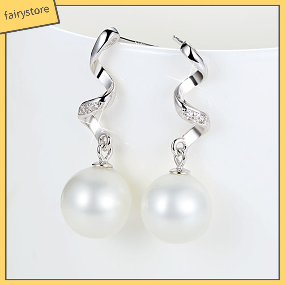 Khuyên Tai Dáng Dài Đính Đá Và Ngọc Trai Nhân Tạo Thời Trang