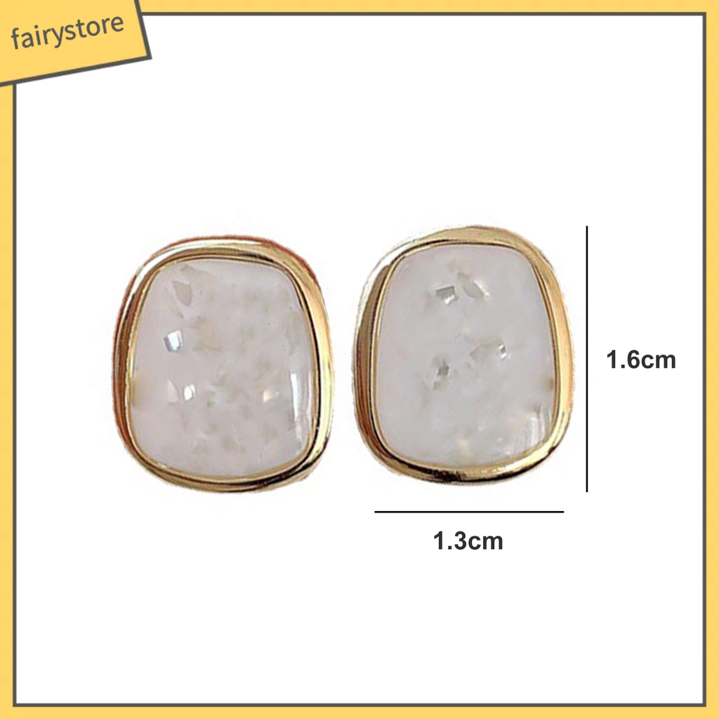 1 Đôi Bông Tai Hình Học Tráng Men Đánh Bóng Thời Trang Dành Cho Nữ