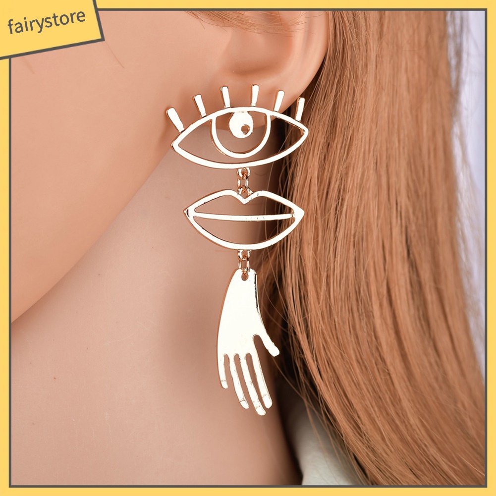 Bông Tai Dáng Dài Hình Đôi Môi / Bàn Tay Ngộ Nghĩnh Cho Nữ