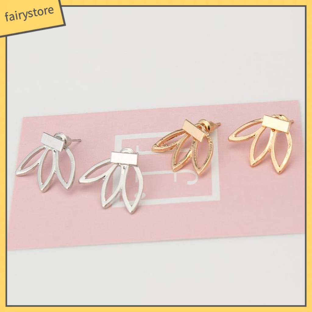 Bông Tai Hợp Kim Hình Hoa Sen Rỗng Thanh Lịch Sáng Tạo Cho Nữ