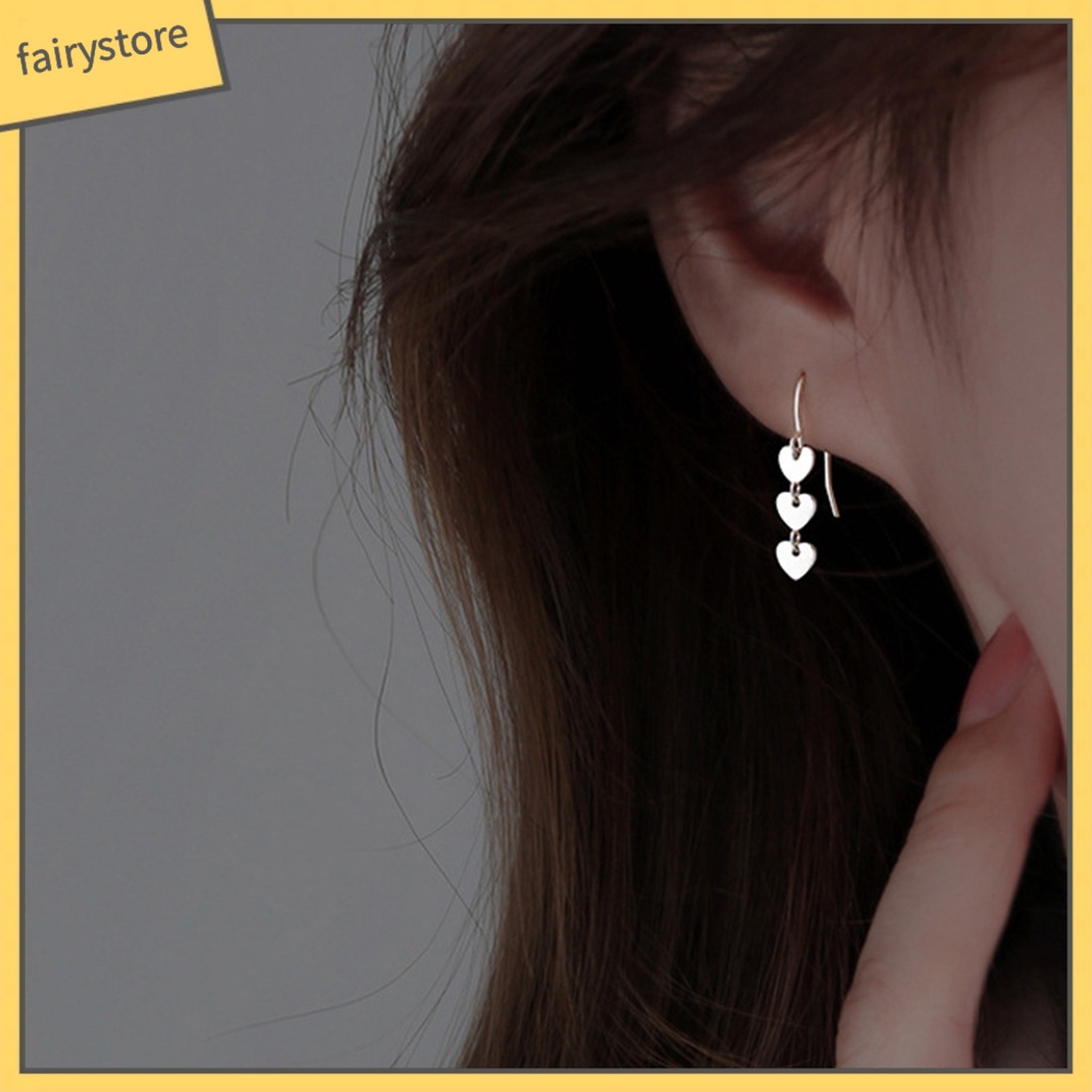 [FRO] Bông Tai Tua Rua Hình Trái Tim Dáng Dài Nhẹ Nhàng Dễ Phối Đồ