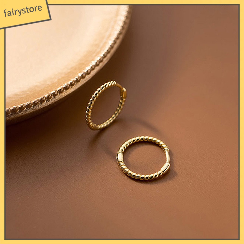 1 Đôi Bông Tai Tròn Đính Đá Zircon Dành Cho Cuộc Sống Hàng Ngày