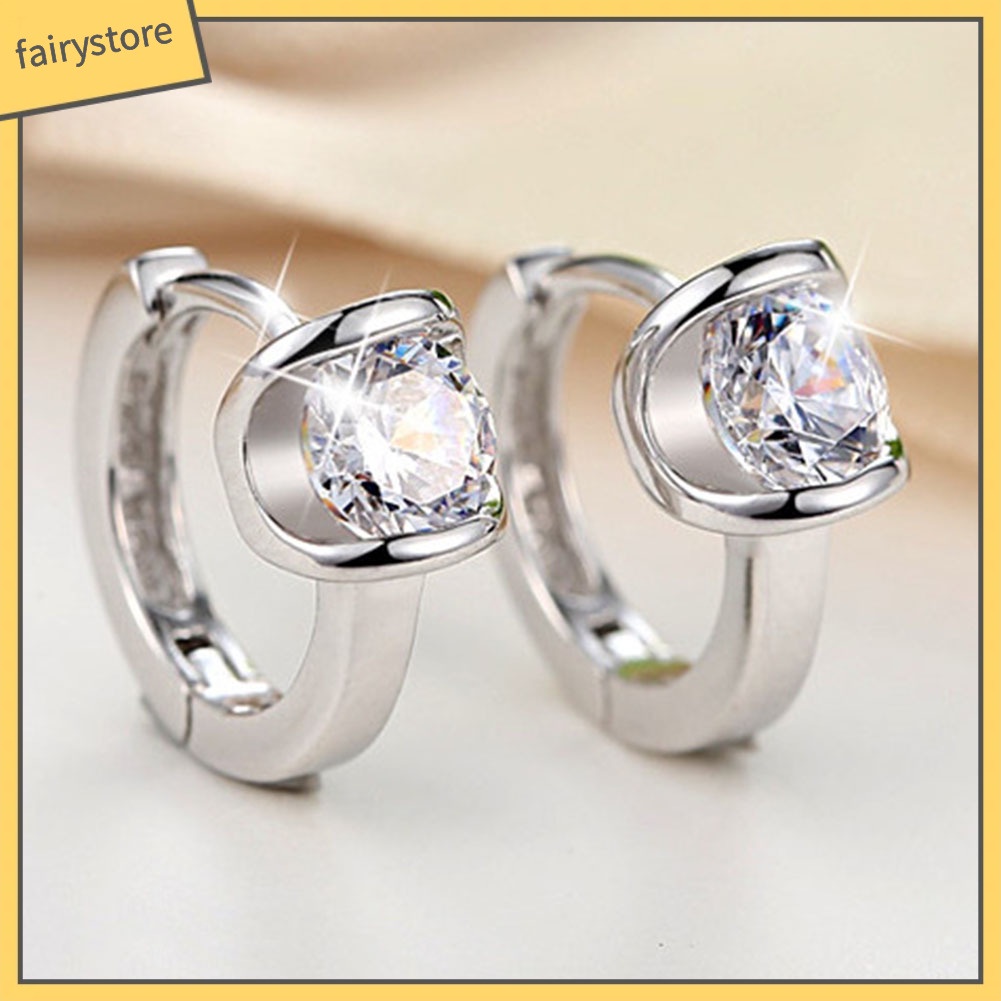 Bông Tai Tròn Đính Đá Thời Trang Dành Cho Nữ