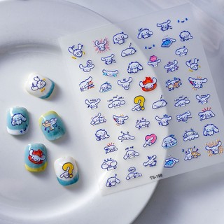 Sticker lụa nổi 5d | thỏ cinnamoroll | hình dán móng tay ts-198