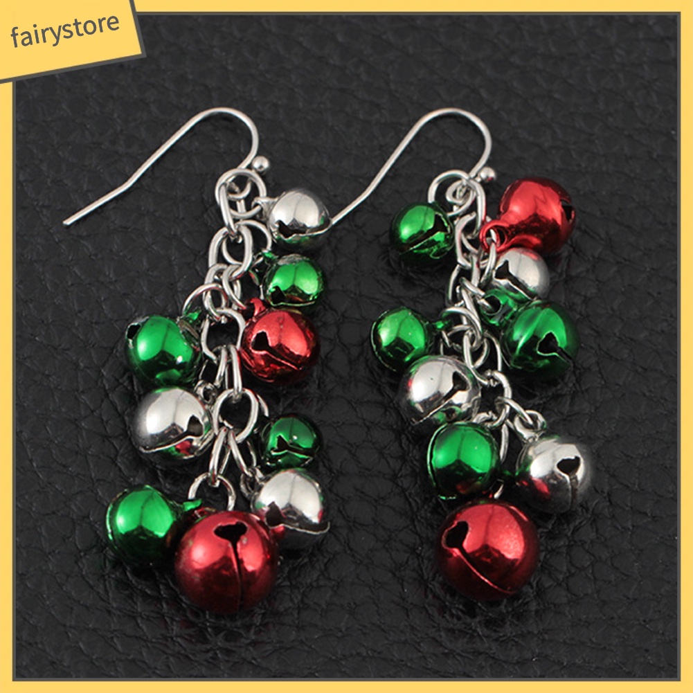 Bông Tai Chuỗi Dài Hình Chuông Giáng Sinh Trang Trí Cho Nữ