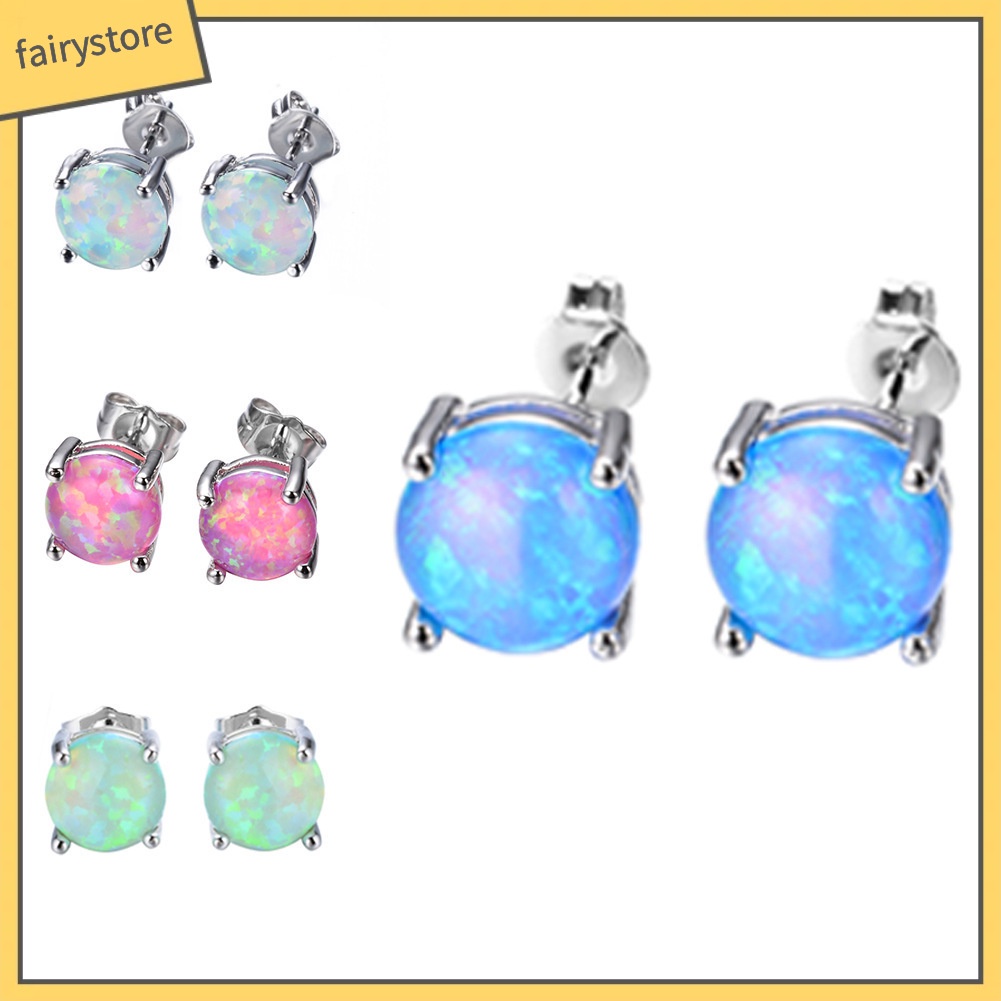 Khuyên Tai Đính Đá Opal Nhân Tạo Thời Trang Dành Cho Nữ