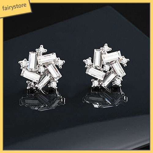 Khuyên Tai Hình Cối Xay Gió May Mắn Đính Đá Nhiều Màu Sắc