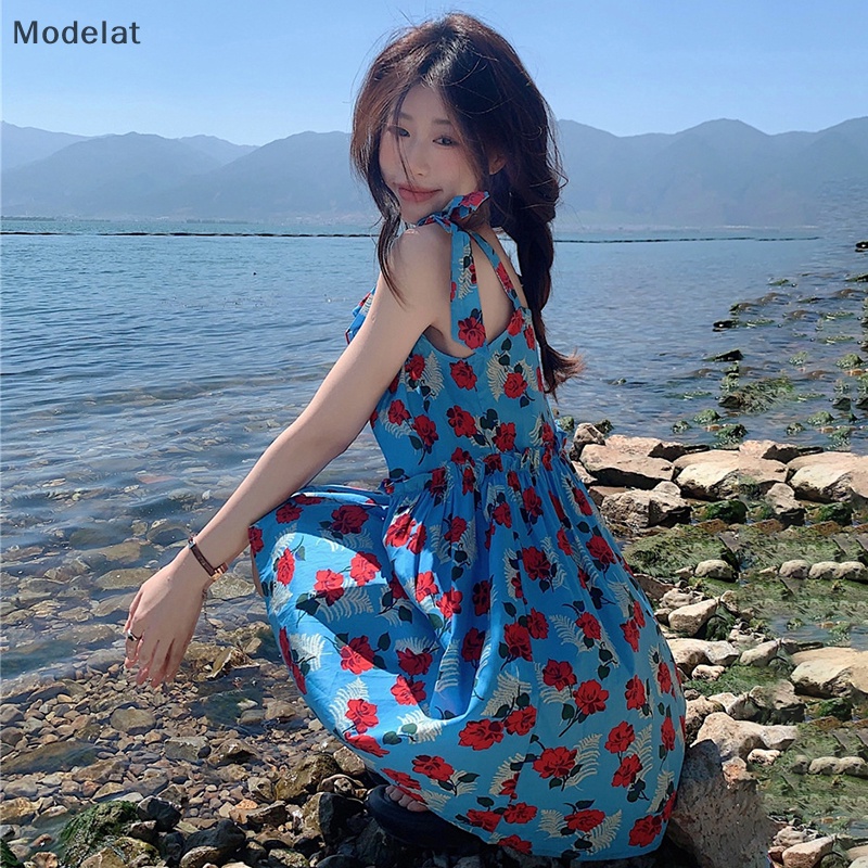 Mfc Đầm Mini Không Tay In Hoa Phong Cách Pháp Ngọt Ngào Cho Nữ