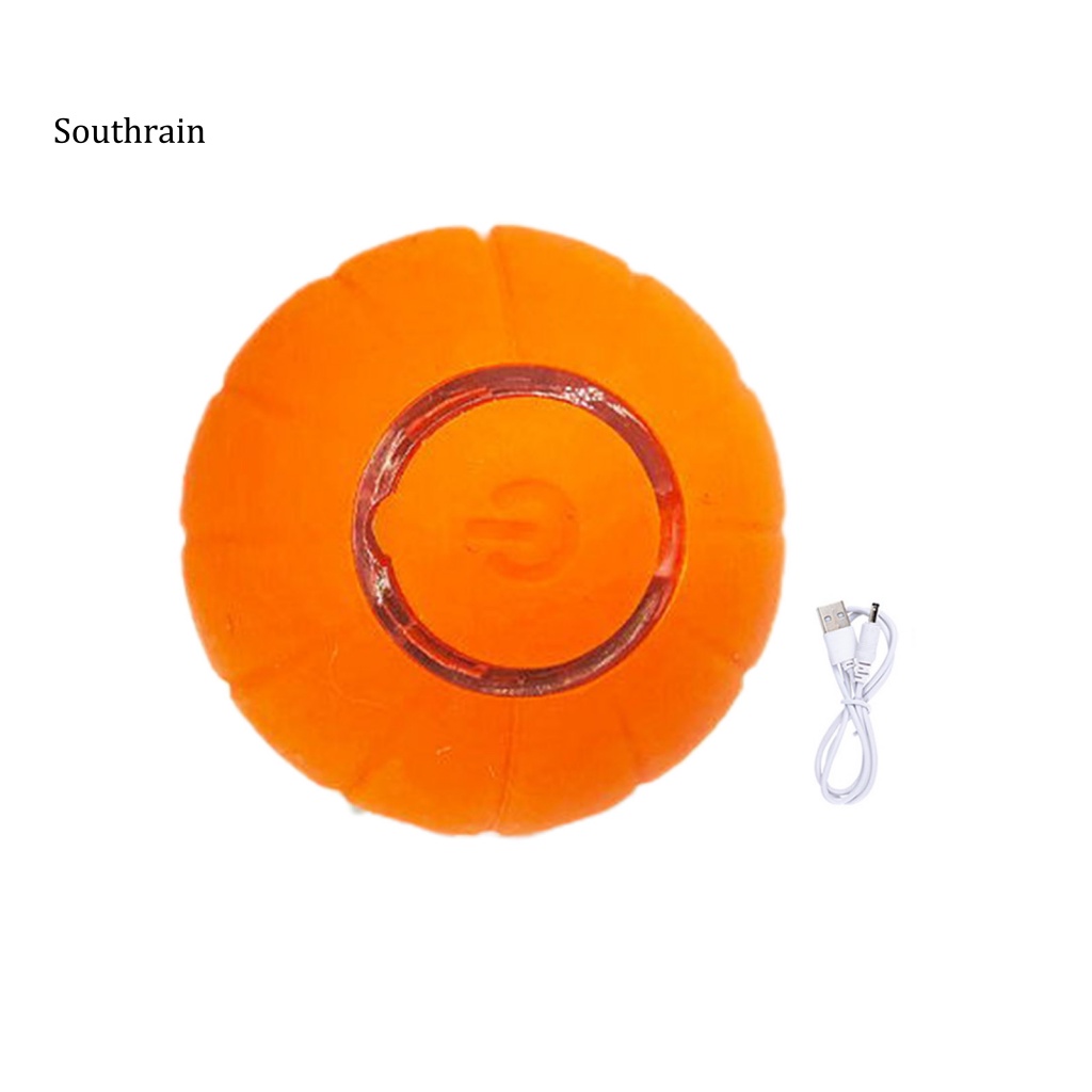 Đồ Chơi Huấn Luyện Tương Tác Với Mèo Hình Quả Bóng Lăn Hai Chế Độ Tự Động Bằng Silicon Đàn Hồi Có Đèn