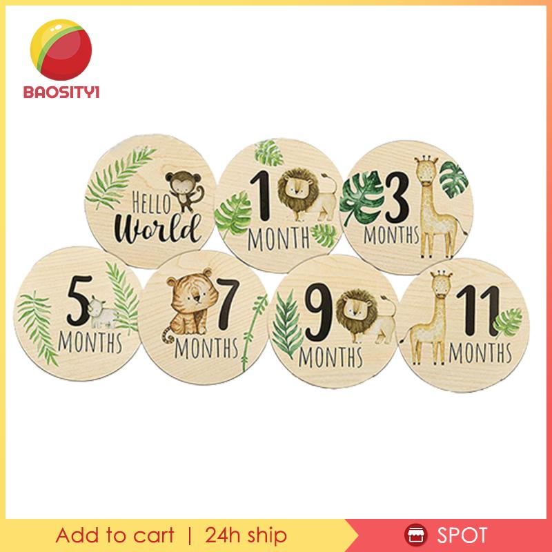 [Baosity1] 7 Thẻ Gỗ Đánh Dấu Cột Mốc Phát Triển Trí Thông Minh Cho Bé Tắm