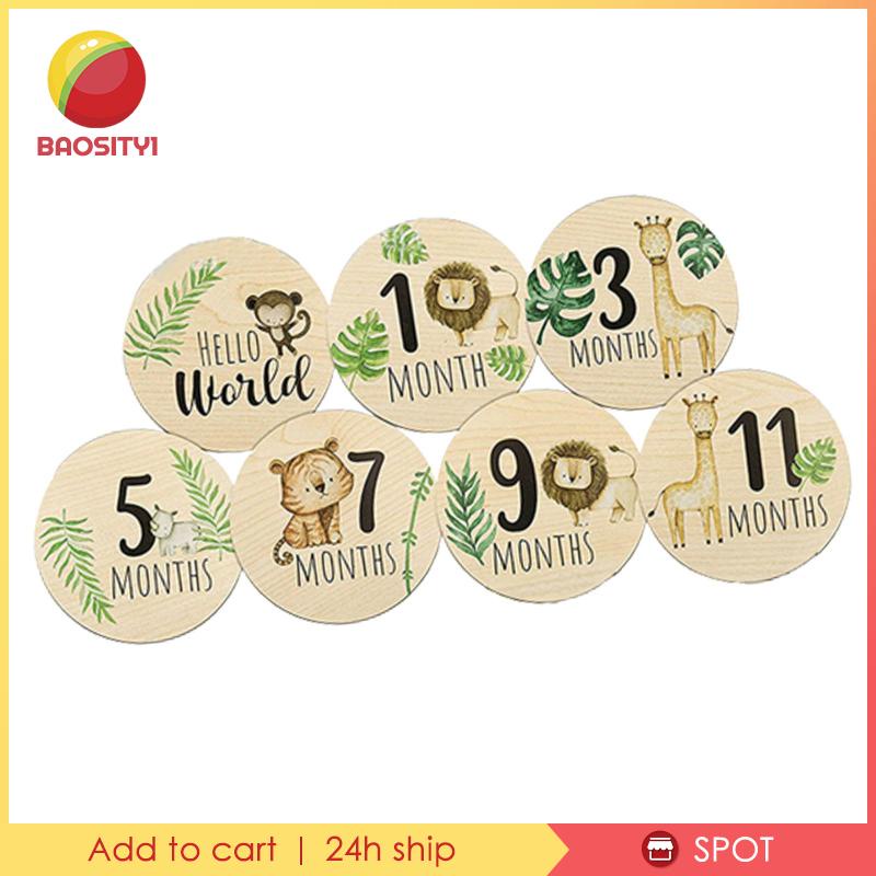 [Baosity1] 7 Thẻ Gỗ Đánh Dấu Cột Mốc Phát Triển Trí Thông Minh Cho Bé Tắm