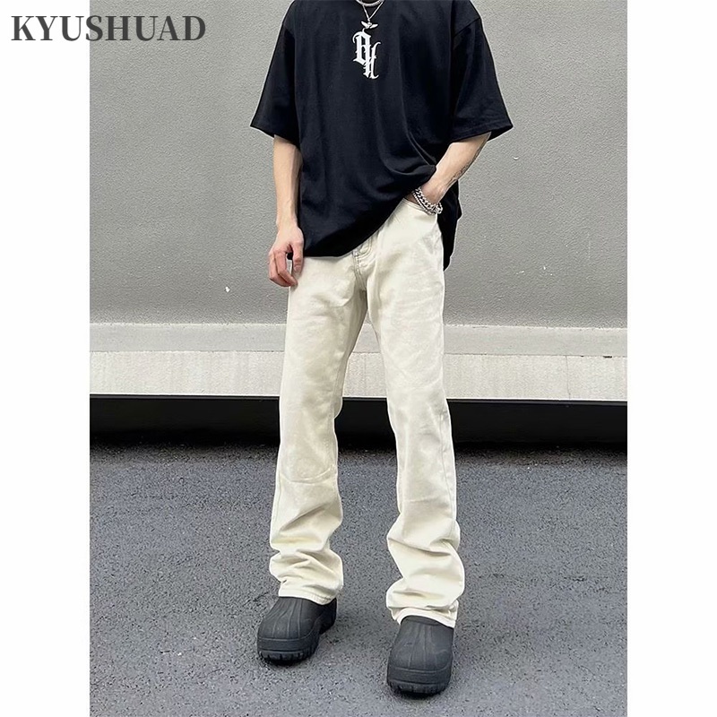 Quần jean dài KYUSHUAD dáng ôm đơn giản phong cách đường phố Mỹ cao cấp cho nam