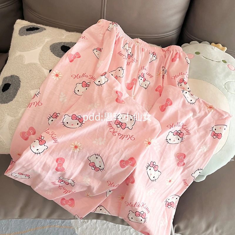 Bộ đồ ngủ FDS họa tiết Hello Kitty thời trang mùa hè xinh xắn cho nữ
