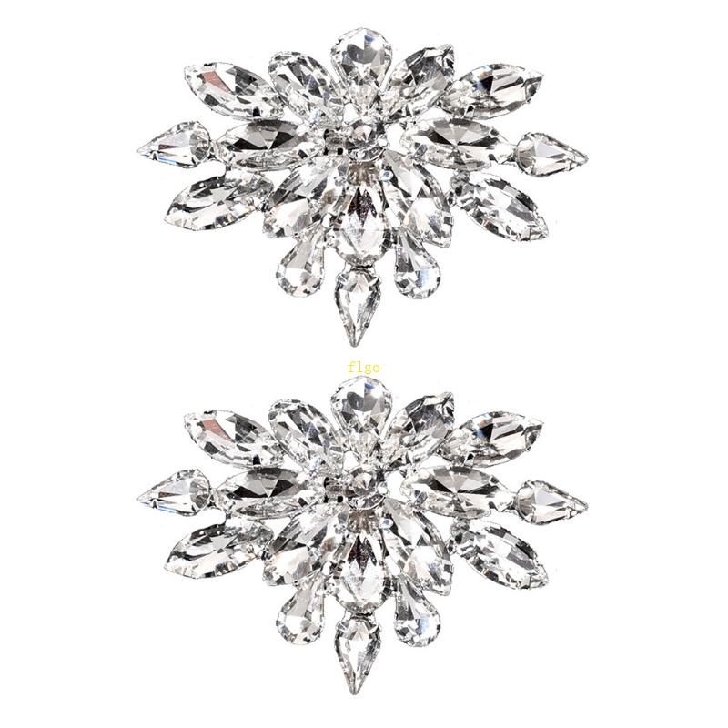 Set 2 Kẹp Giày Đính Pha Lê Sang Trọng Cho Cô Dâu