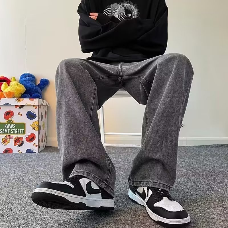 Quần Jean Dài Dáng Suông Ống Đứng Dễ Phối Đồ Thời Trang Phong Cách Hàn Quốc Cho Nam