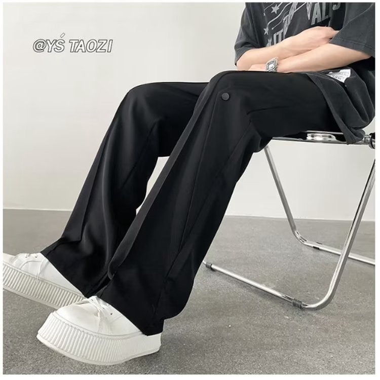 Quần Dài Vải Lụa Lạnh Mỏng Dáng Rộng Kiểu Đường Phố Thời Trang Mùa Hè Cho Nam