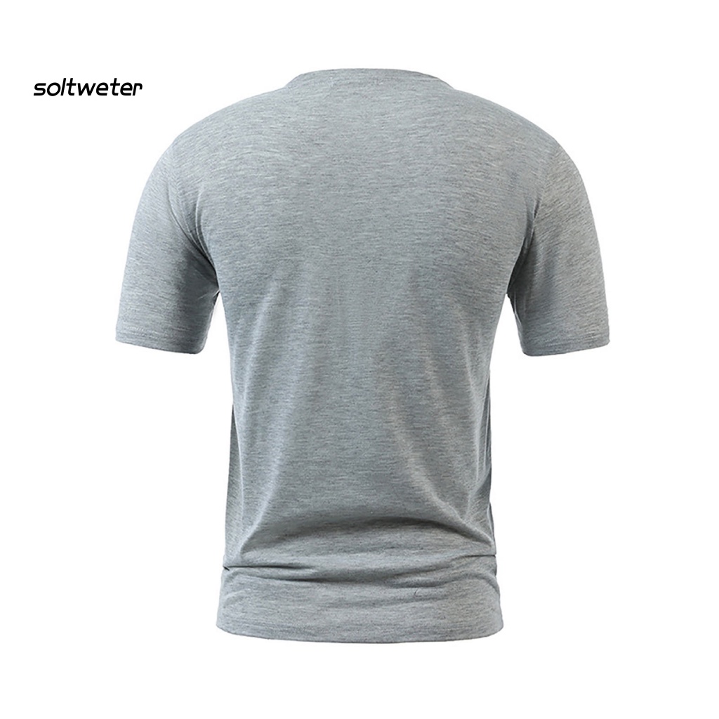 Áo Thun Tay Ngắn Cổ Tròn Màu Sắc Tương Phản Thời Trang Mùa Hè Cho Nam