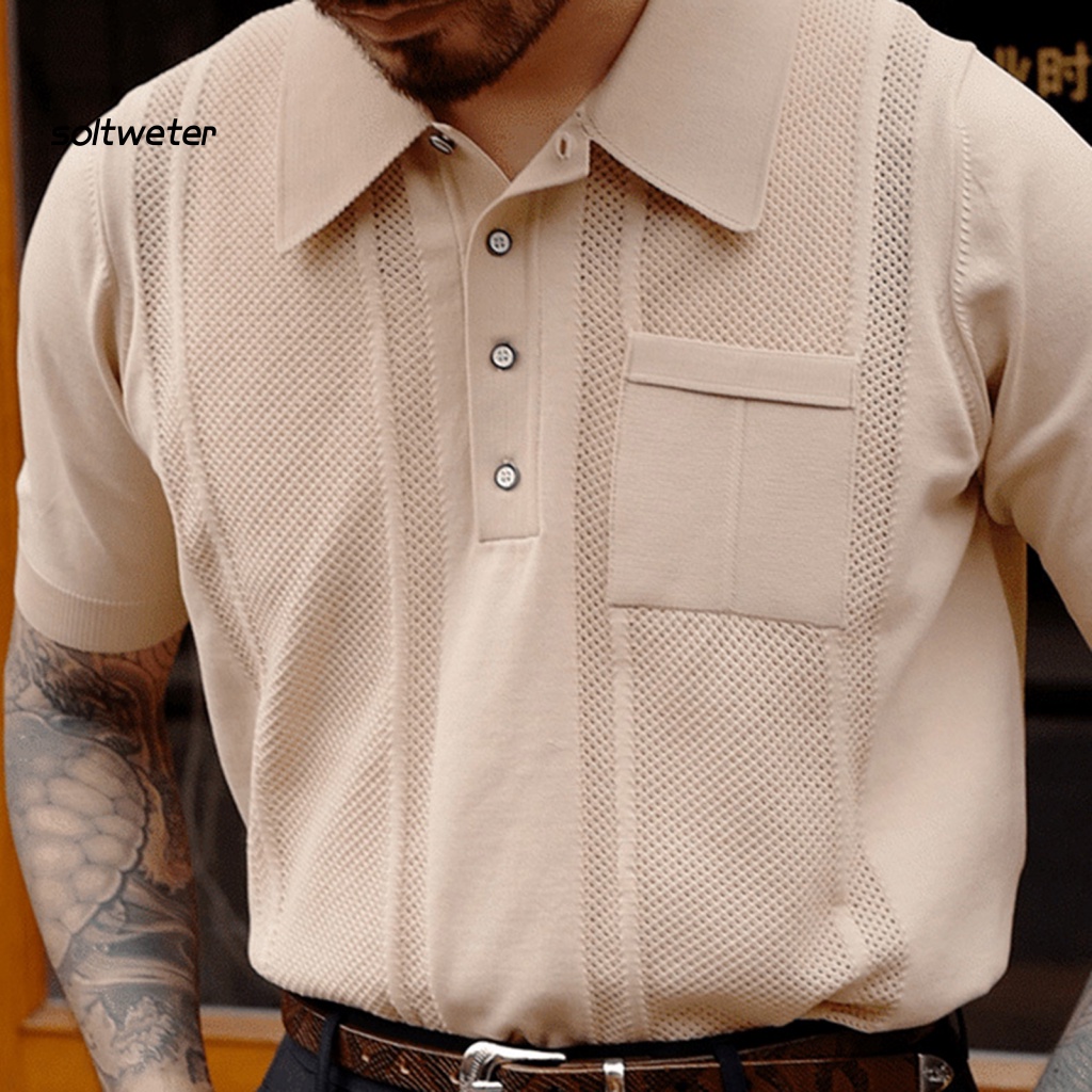 Áo Sơ Mi Tay Ngắn Cổ Bẻ Màu Trơn Thoải Mái Thời Trang Mùa Hè Cho Nam