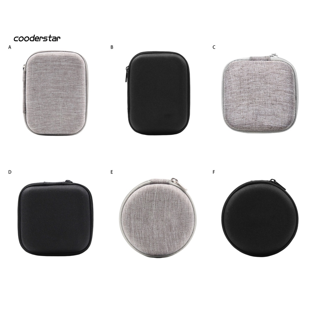 Túi Lưới Tròn / Vuông / Chữ Nhật Bằng EVA Cứng Đựng Dây Cáp Tai Nghe Cho Du Lịch