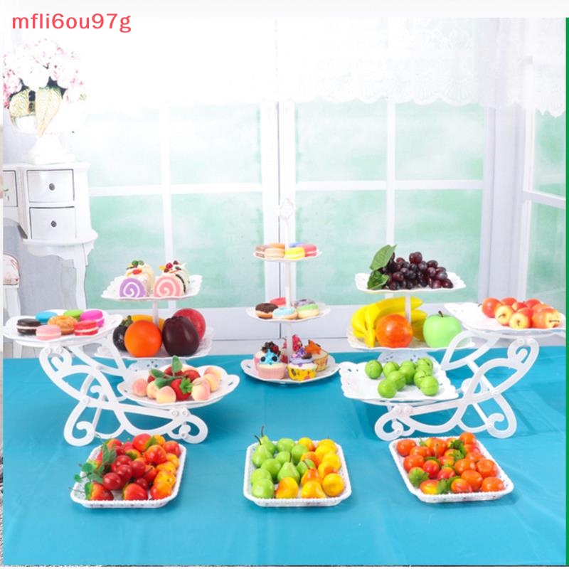 {Mfli6ou97g} 1/2 cái Giá để bánh đĩa bánh cupcake đồ ăn nhẹ giỏ trái cây sáng tạo ba lớp mới