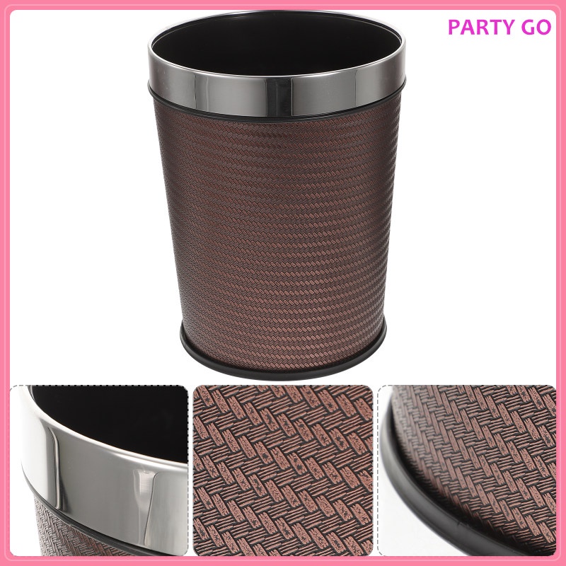 Thùng Đựng Rác Bằng Da Pu Phong Cách Retro Tiện Dụng Cho Nhà Bếp / Văn Phòng