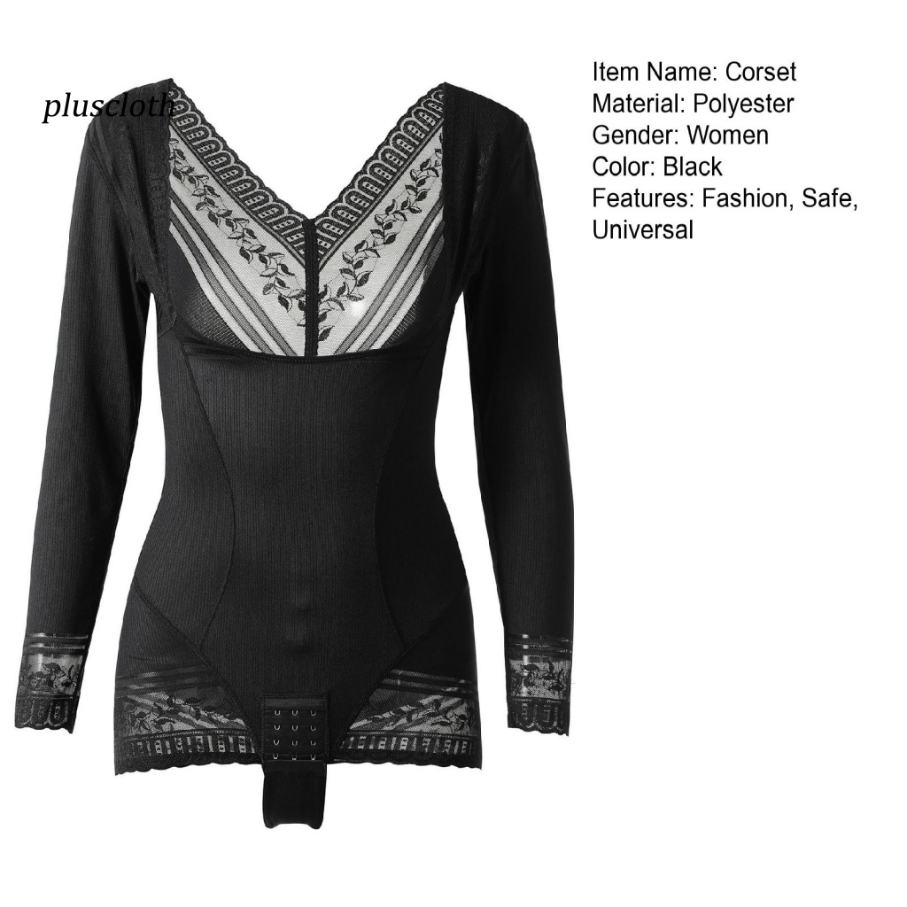 < Pluscloth > Đai Nịt Bụng Định Hình Cơ Thể Bằng Polyester Màu Đen Độ Co Giãn Cao Thoáng Khí Tạo Dáng Đẹp Cho Phụ Nữ Sau Sinh