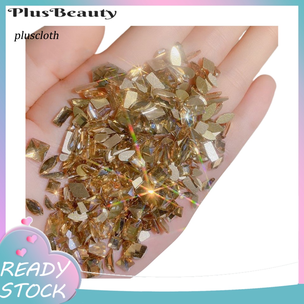 Túi 100 Hạt Đá Thủy Tinh Phẳng Trang Trí Móng Tay