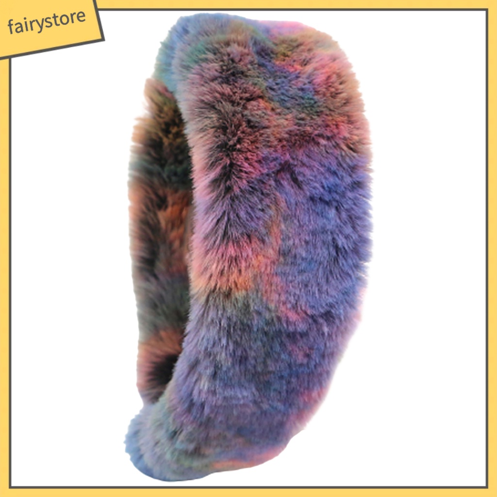 Băng Đô Cài Tóc Bằng Lông Thỏ Giả Nhiều Màu Sắc Phong Cách Retro Ngọt Ngào Dành Cho Nữ