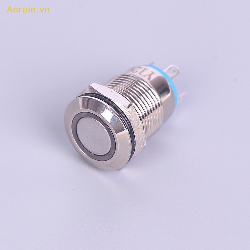 Vòng Công Tắc Đèn LED Tròn Màu Đen Bằng Kim Loại 12mm