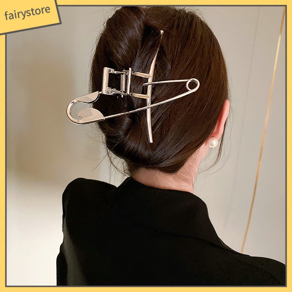 1 Bộ Kẹp Tóc Càng Cua Lớn Màu Trơn Chống Gỉ Trang Trí Tóc Đuôi Ngựa