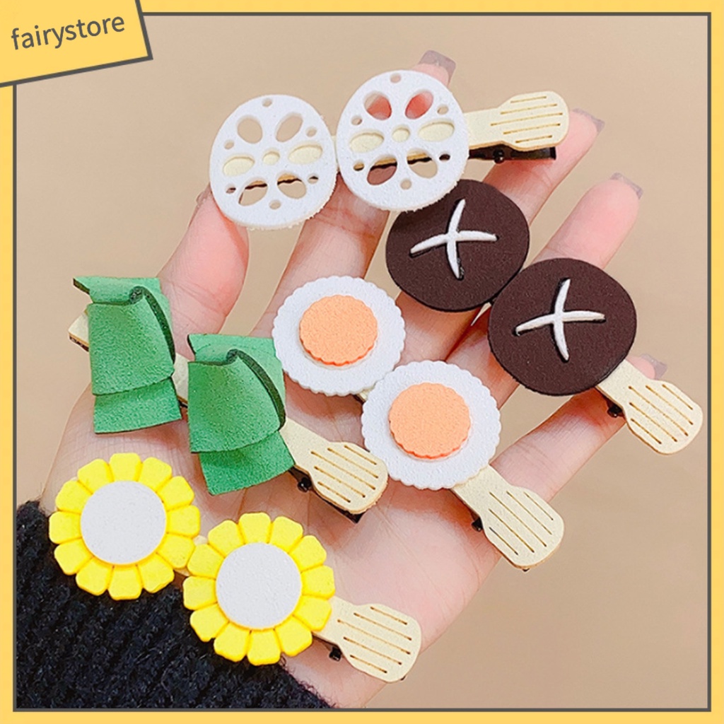 Kẹp Tóc Hình Cây Nấm Viền Dài Chống Trượt Bằng Thép Không Gỉ