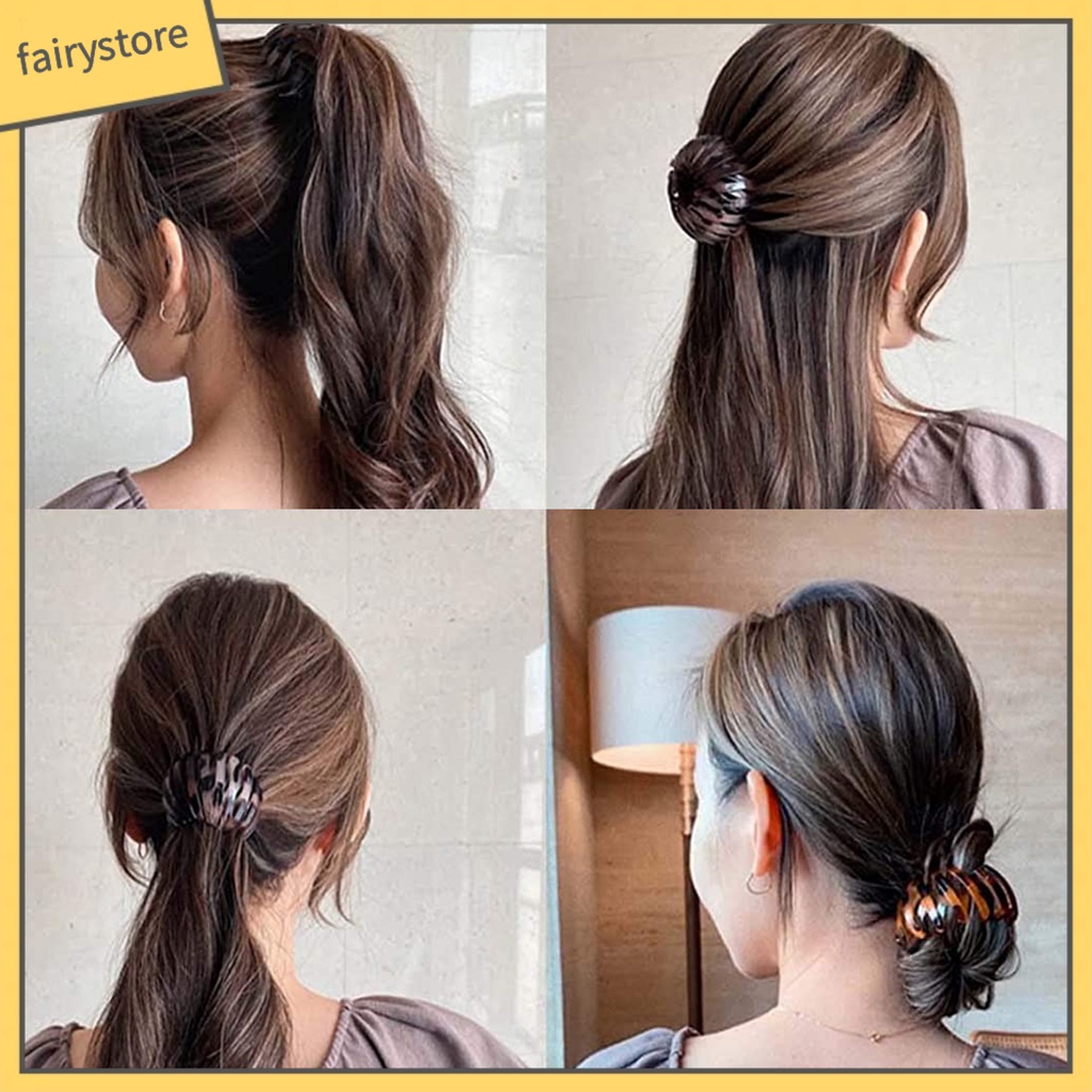 Dây Cột Tóc Co Giãn Họa Tiết Da Báo Phong Cách Retro Cho Nữ