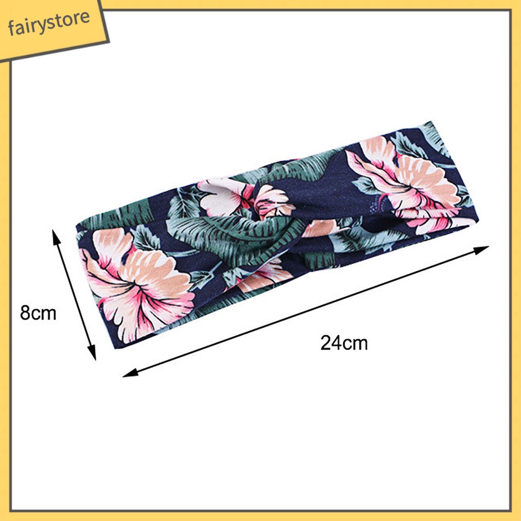 [FRO] Băng Đô Thể Thao Thắt Nơ Bản Rộng Thoáng Khí In Họa Tiết Hoa Phong Cách Đồng Quê Cho Nữ