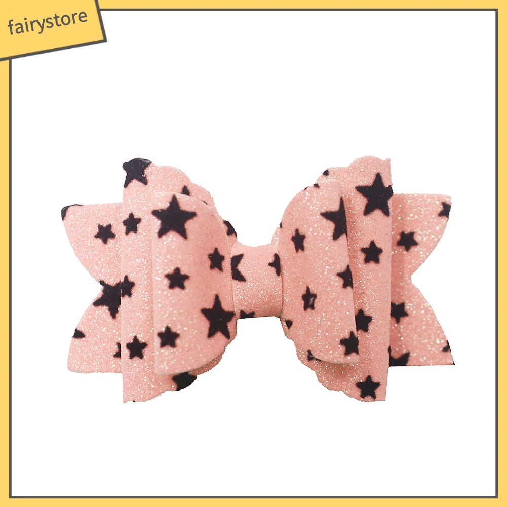 Kẹp Tóc Hình Ngôi Sao / Trái Tim Đính Kim Sa Lấp Lánh Xinh Xắn Cho Bé Gái