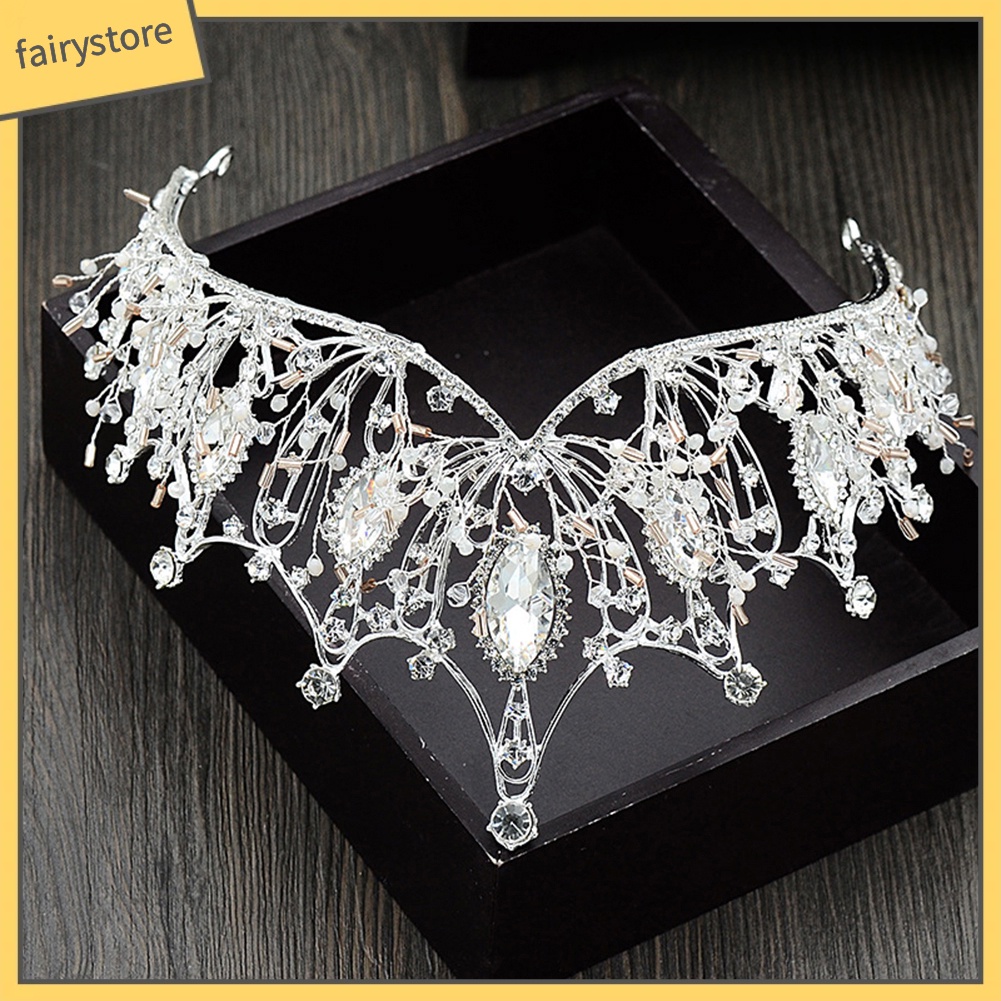 Cài Tóc Hình Vương Miện Đính Đá Lấp Lánh Cho Cô Dâu