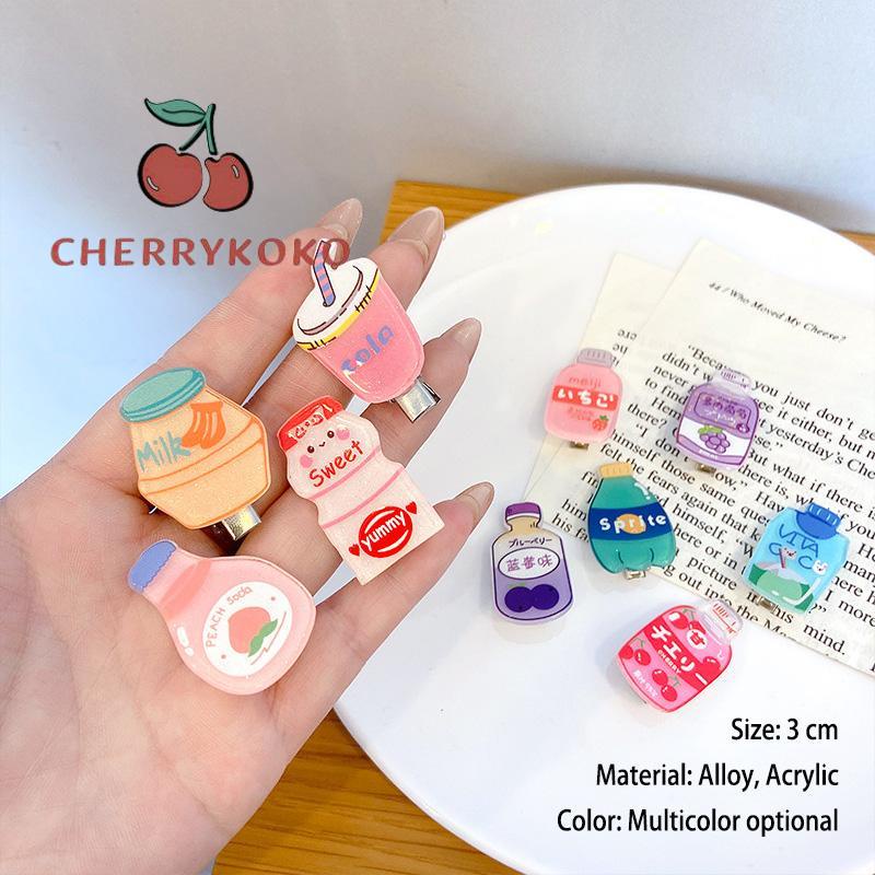 🍒🍒CHERRYKOKO Kẹp Tóc Hình Chai Nước Hoạt Hình Phong Cách Hàn Quốc Dễ Thương
