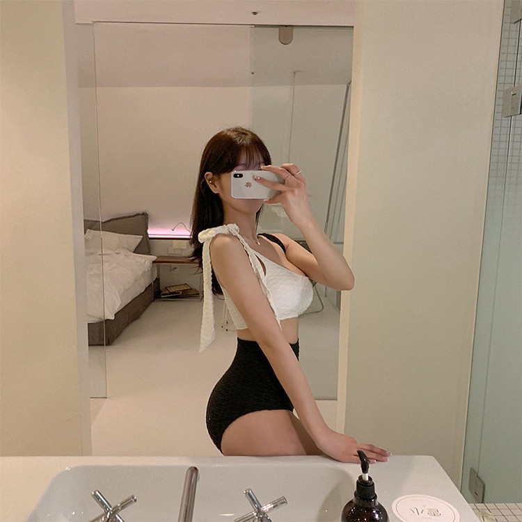 Mới Bikini Một Mảnh Hở Lưng Phối Màu Tương Phản Gợi Cảm Cho Nữ