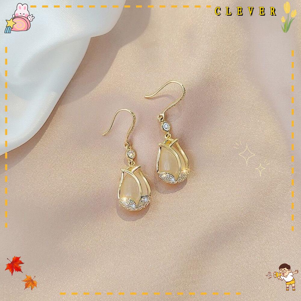 Bộ 3 Đôi Bông Tai Đá Opal Đơn Giản Cho Nữ